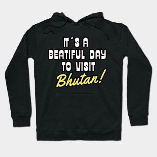 Bhutan, Asia. White text. Gift Ideas For The Travel Enthusiast. Hoodie